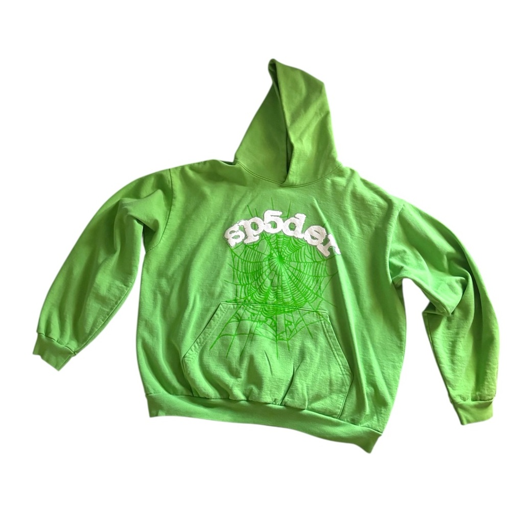Sp5der Web Slime Green Hoodie